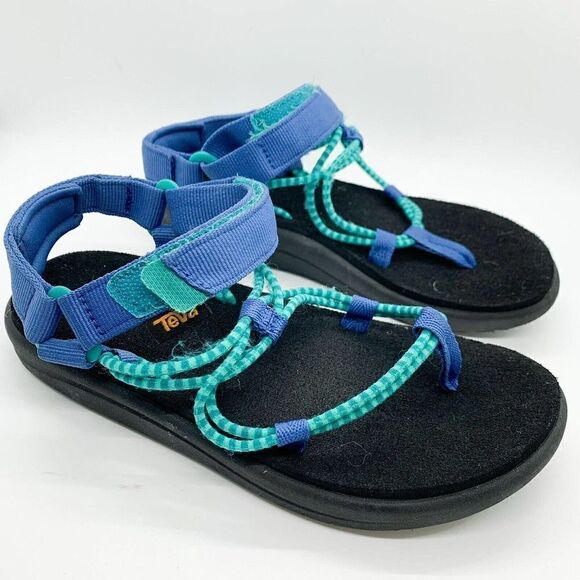 Teva Voya InfinitWater Shoe - Girls Sz 2 Blue Outdoor Sandals - Picture 1 of 4